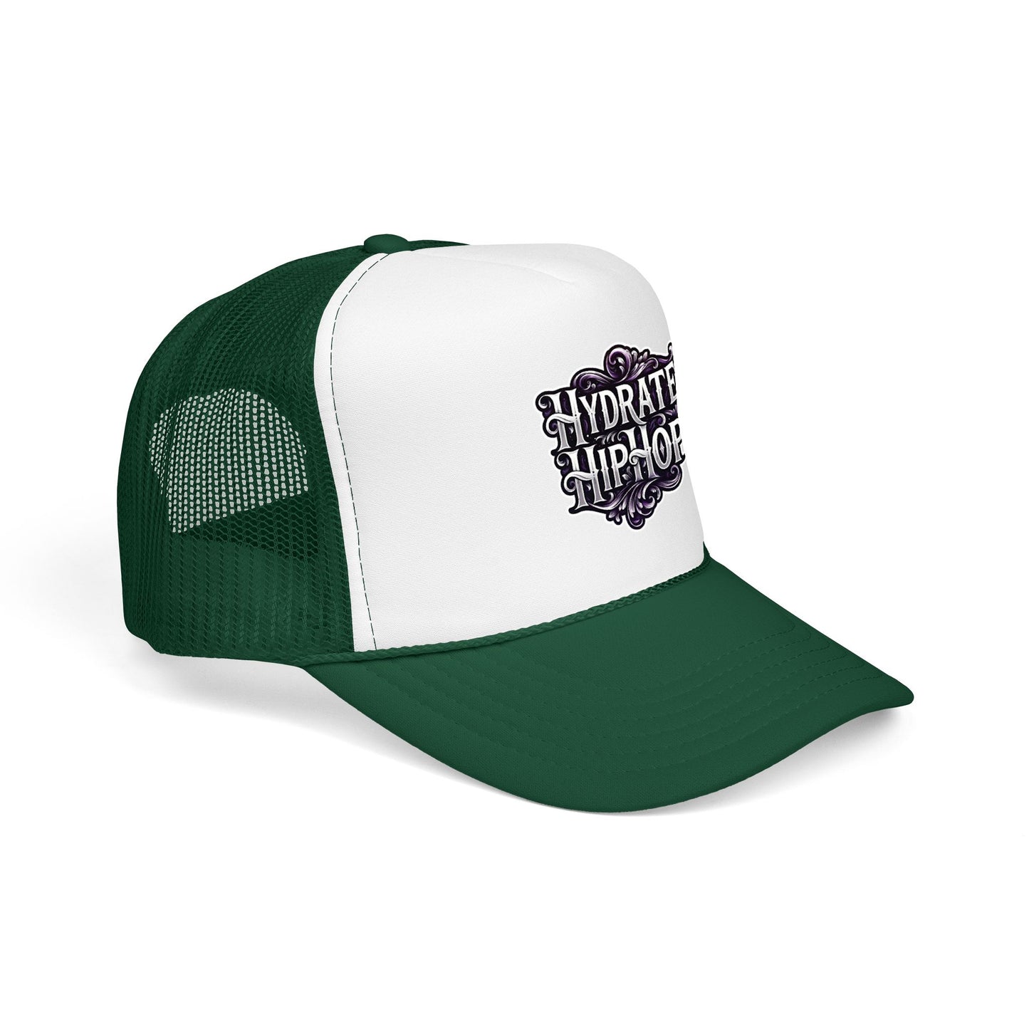 Hydrate Hip Hop Trucker Hat - Retro Script Foam Mesh Cap